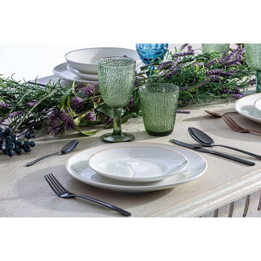 Set of 3 Green Moss Crystal Glasses, Ø9x10cm