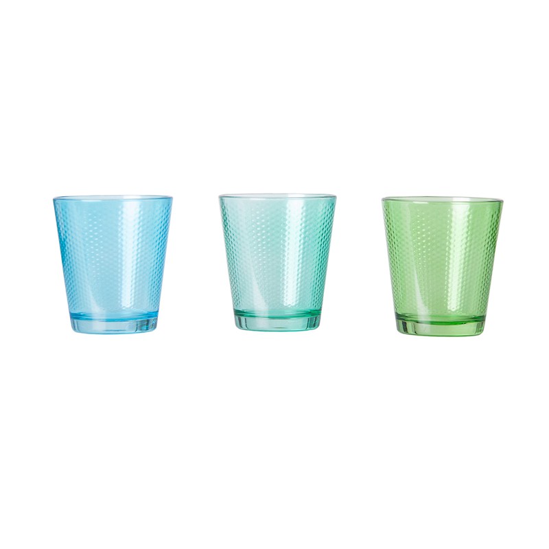 Set de Vasos de Vidrio Kai Azul, Ø9x10cm — Qechic