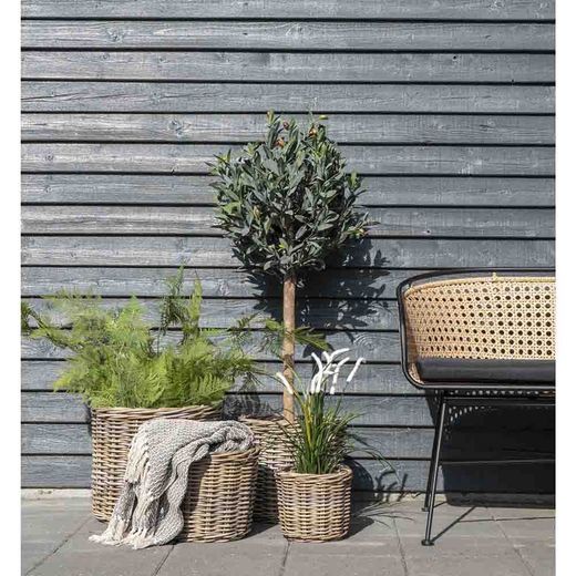 Set of 4 natural rattan baskets, 40 x 40 x 35 cm | Bogor