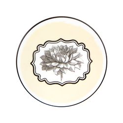 Set van 4 multicolor porseleinen onderzetters met doosje, Ø 12,5 x 5,8 cm | Herbaria Parade