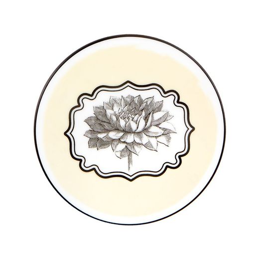 Set van 4 multicolor porseleinen onderzetters met doosje, Ø 12,5 x 5,8 cm | Herbaria Parade