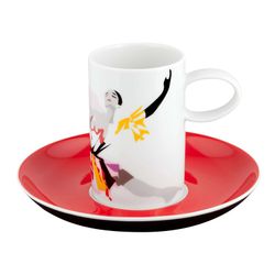 Set mit 4 Kaffeetassen aus mehrfarbigem Porzellan mit Untertasse, 28,7 x 28,7 x 28,7 cm | Tschaikowsky