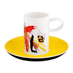 Set mit 4 Kaffeetassen aus mehrfarbigem Porzellan mit Untertasse, 28,7 x 28,7 x 28,7 cm | Tschaikowsky