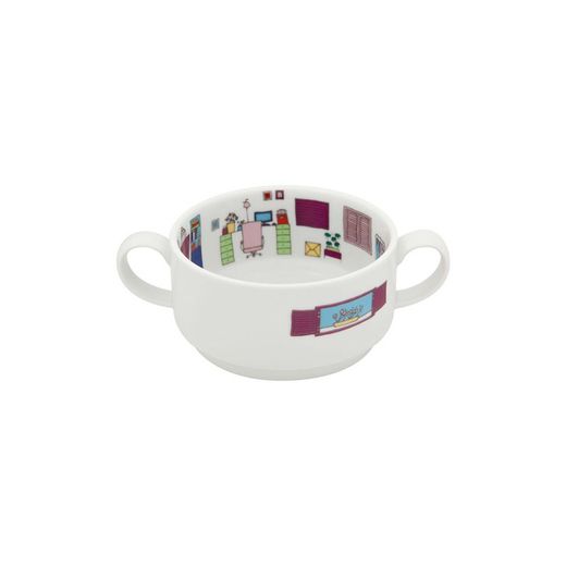 Zestaw 4 kolorowych filiżanek porcelanowych, 15,7 x 10,7 x 21,5 cm | Bairro Das Flores