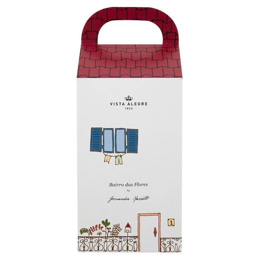 Zestaw 4 kolorowych filiżanek porcelanowych, 15,7 x 10,7 x 21,5 cm | Bairro Das Flores