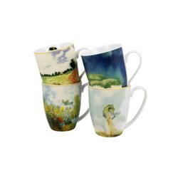 Set of 4 multicolored porcelain cups | monet