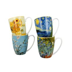 Set de 4 tasses en porcelaine multicolores | Van Gogh