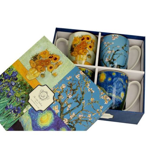 Set de 4 tasses en porcelaine multicolores | Van Gogh