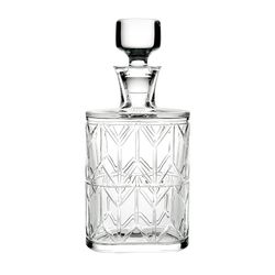 Set of 4 lowball glasses with clear glass whiskey bottle, 40 x 34 x 11.1 cm | Avenue