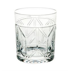 Set of 4 lowball glasses with clear glass whiskey bottle, 40 x 34 x 11.1 cm | Avenue
