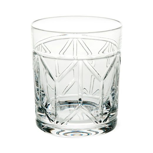 Set of 4 lowball glasses with clear glass whiskey bottle, 40 x 34 x 11.1 cm | Avenue