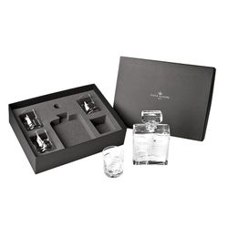 Set de 4 verres courts et flacon en verre transparent | Portrait