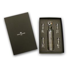 Klar und Gold Kristall und Gold Wodka Flasche und Schnapsgläser Set von 4 | Kartenspielen