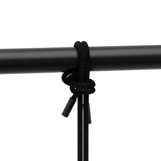 Lot de 5 jardinières suspendues en polymère noir, 138 x 18 x 95 cm | triflore