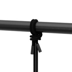 Lot de 5 jardinières suspendues en polymère noir, 138 x 18 x 95 cm | triflore