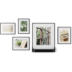 Set of 5 black photo frames, 39 x 9 x 31 cm