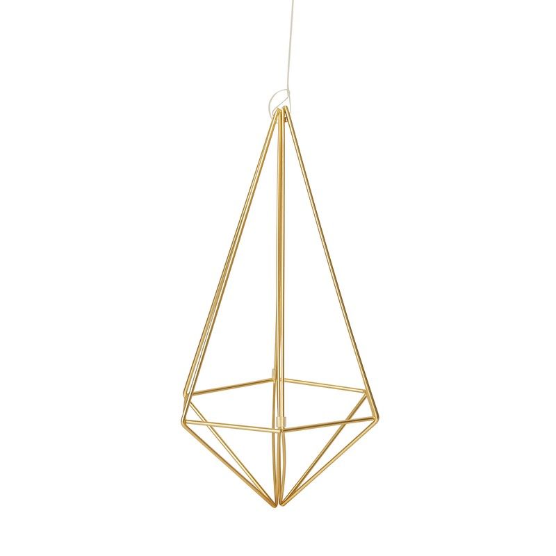 Set de 6 adornos de pared de acero en dorado Prisma — Qechic