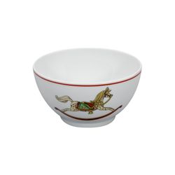 Set aus 6 weißen, grünen und roten Porzellanschalen, Ø 12,6 x 6,9 cm | Weihnachtszauber