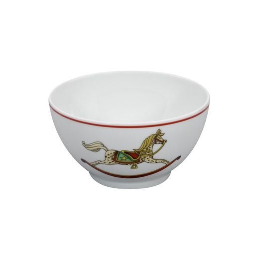 Set aus 6 weißen, grünen und roten Porzellanschalen, Ø 12,6 x 6,9 cm | Weihnachtszauber