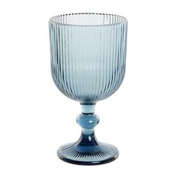 Zestaw 6 kryształowych szklanek do wody w kolorze niebieskim, Ø 9 x 17 cm | linie