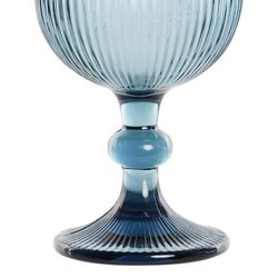 Zestaw 6 kryształowych szklanek do wody w kolorze niebieskim, Ø 9 x 17 cm | linie