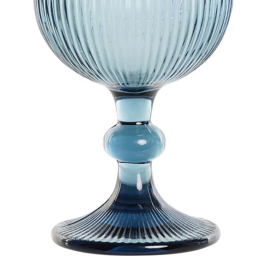 Zestaw 6 kryształowych szklanek do wody w kolorze niebieskim, Ø 9 x 17 cm | linie