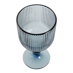 Zestaw 6 kryształowych szklanek do wody w kolorze niebieskim, Ø 9 x 17 cm | linie