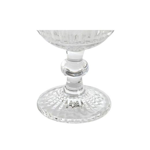 Set of 6 clear glass water glasses, 9 x 9 x 16.5 cm | Striped