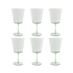 Set of 6 crystal water glasses in green, 9 x 9 x 17.8 cm | Bubbles Garbo