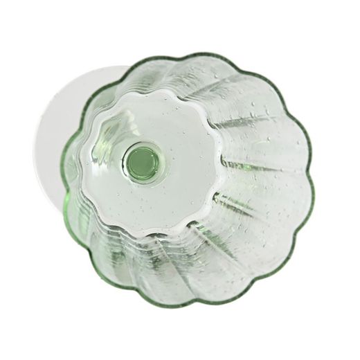 Set de 6 copas de agua, 6 copas de vino y 6 copas flauta de cristal en verde | Bubbles Garbo