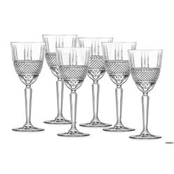 Set di 6 bicchieri da vino in vetro trasparente, Ø 7 x 15 cm | Luminoso