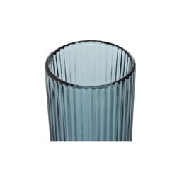 Set of 6 crystal flute glasses in blue, 6 x 6 x 18.5 cm | Lines