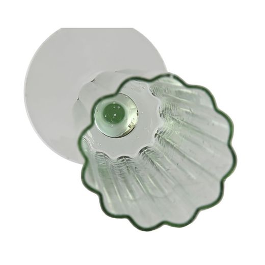 Set de 6 copas de agua, 6 copas de vino y 6 copas flauta de cristal en verde | Bubbles Garbo