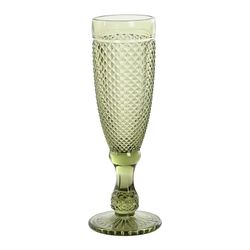 Σετ με 6 πράσινα κρυστάλλινα ποτήρια φλάουτου, Ø 7 x 20 cm | Ντα Γκάμα