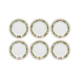 18-piece porcelain dinnerware in green and red | christmas magic