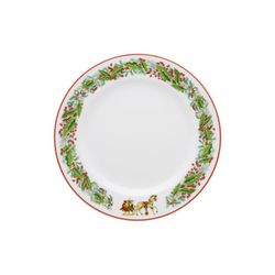 18-piece porcelain dinnerware in green and red | christmas magic