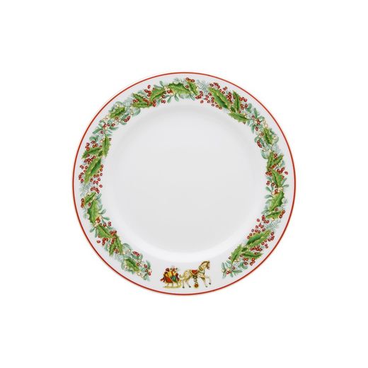 18-piece porcelain dinnerware in green and red | christmas magic