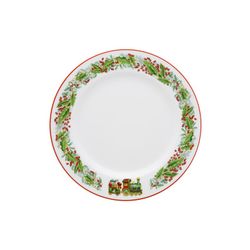 18-piece porcelain dinnerware in green and red | christmas magic