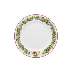 18-piece porcelain dinnerware in green and red | christmas magic