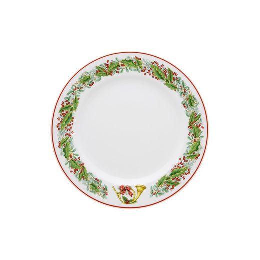 18-piece porcelain dinnerware in green and red | christmas magic