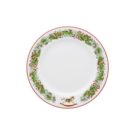 18-piece porcelain dinnerware in green and red | christmas magic