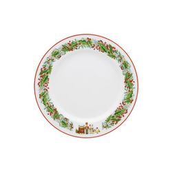 18-piece porcelain dinnerware in green and red | christmas magic