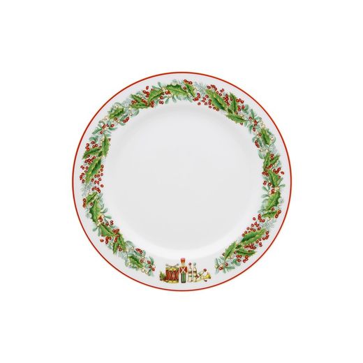 18-piece porcelain dinnerware in green and red | christmas magic