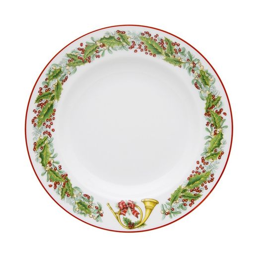 18-piece porcelain dinnerware in green and red | christmas magic