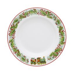18-piece porcelain dinnerware in green and red | christmas magic