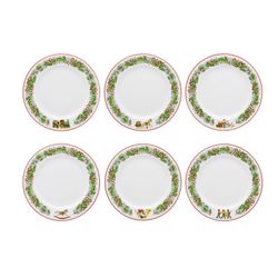 18-piece porcelain dinnerware in green and red | christmas magic