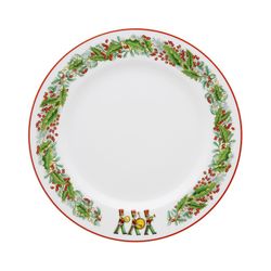 18-piece porcelain dinnerware in green and red | christmas magic