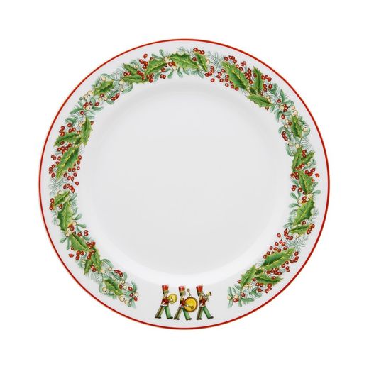 18-piece porcelain dinnerware in green and red | christmas magic