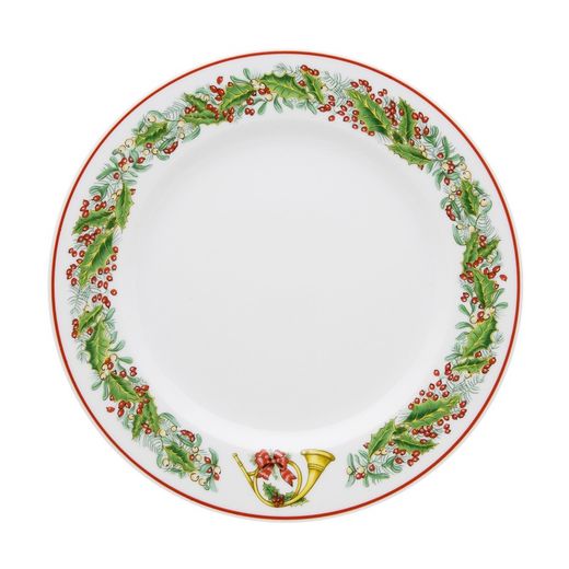 18-piece porcelain dinnerware in green and red | christmas magic