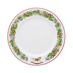 18-piece porcelain dinnerware in green and red | christmas magic